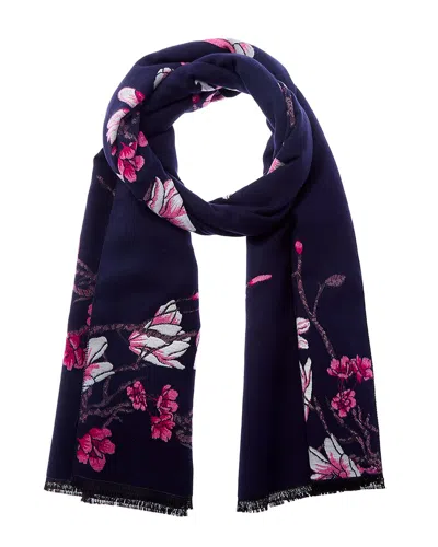 Saachi Garden Reversible Scarf In Blue