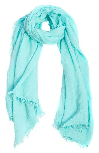 Saachi Gauze Cotton Scarf In Blue