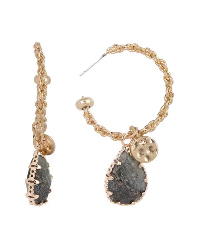 Saachi Gemstone Hooped Teardrop Earrings