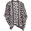 Saachi Geo Poncho In Black