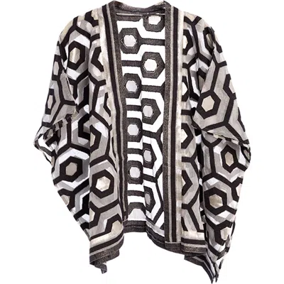 Saachi Geo Poncho In Black