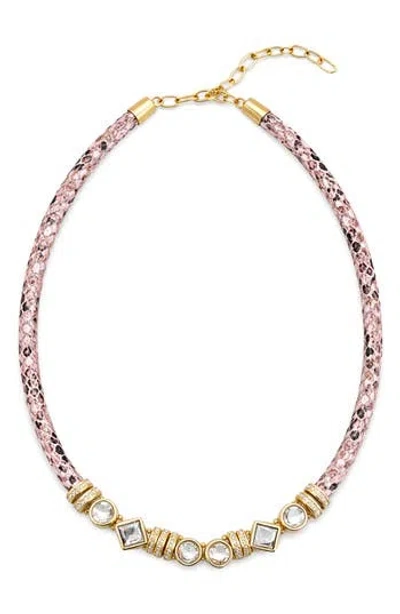 Saachi Glam Accent Collar Necklace In Pink