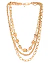 Saachi Glass 3-layer Necklace In Gold