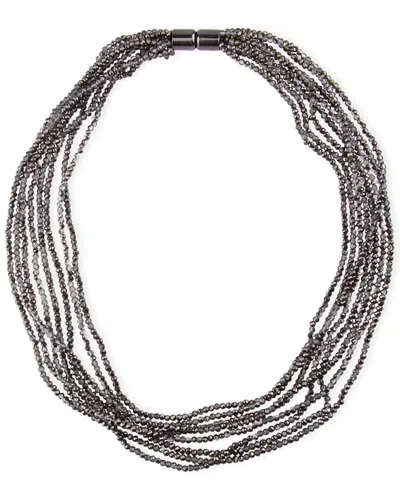 Saachi Glass Bead Necklace In Black