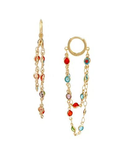 Saachi Glass Multi Layer Earrings In Gold