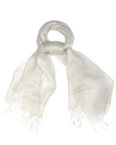 Saachi Glitz Silk Scarf In White