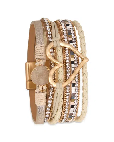 SAACHI SAACHI GOLDEN HEART DRUZY BRACELET