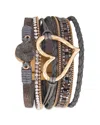 Saachi Golden Heart Druzy Bracelet In Multi