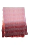 Saachi Gradient Stripe Fringe Scarf In Pink