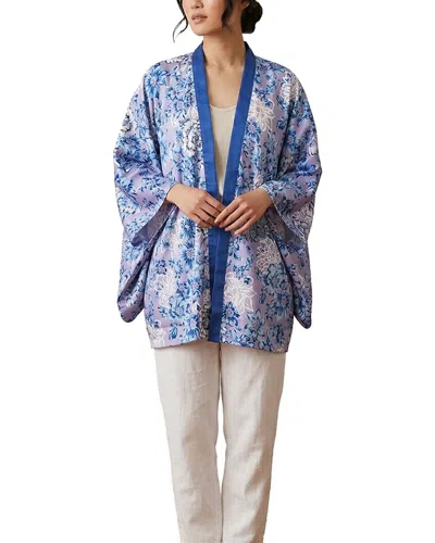 Saachi Graphic Garden Kimono In Blue