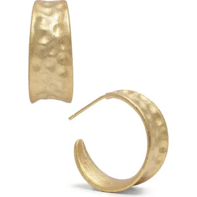 Saachi Hammered Half Hoop Earrings In Gold