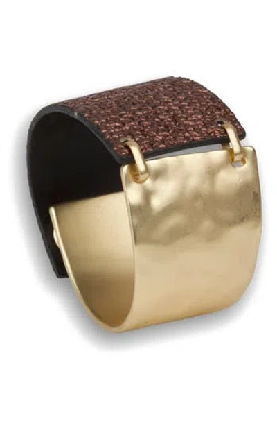 Saachi Hammered Metal & Faux Leather Bracelet In Multi