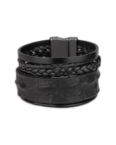Saachi Harley Braided Multi Strand Leather Bracelet