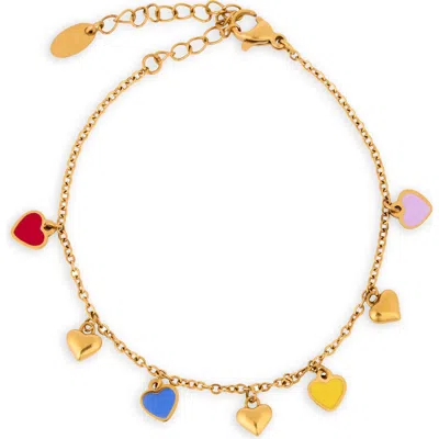Saachi Heart Station Chain Bracelet In Gold