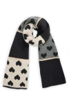 Saachi Heart Colorblock Oversize Scarf In Black