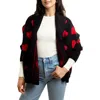Saachi Heart Open Front Cardigan In Black