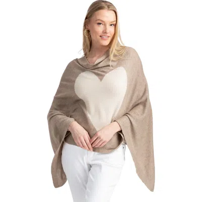 Saachi Heart Silk & Cashmere Poncho In Brown
