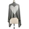 Saachi Heart Silk & Cashmere Poncho In Grey