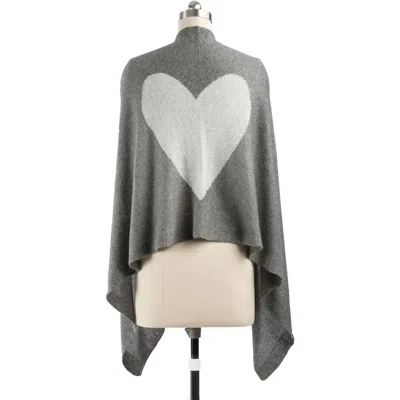 Saachi Heart Silk & Cashmere Poncho In Grey