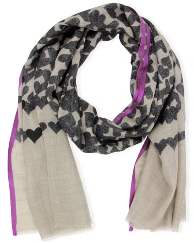 SAACHI SAACHI HEART WOOL & SILK-BLEND SCARF