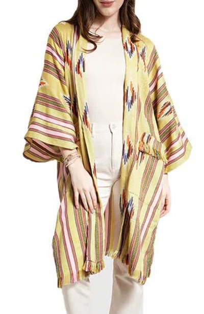 Saachi Ikat Stripe Cardigan In Brown
