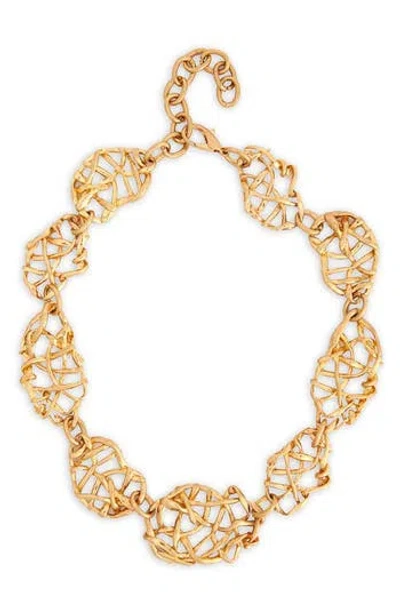 Saachi Interwoven Oval Link Necklace In Gold