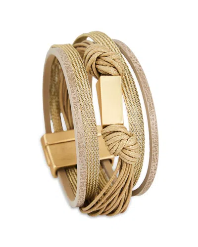 SAACHI SAACHI KHAKI CORD LEATHER BRACELET