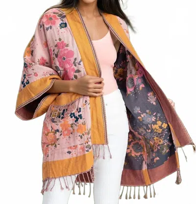 Saachi Kirkville Woven Floral Kimono In Pink In Multi
