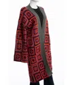 Saachi Knit Square Poncho In Red