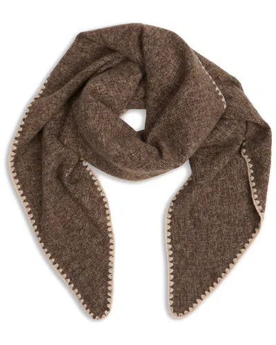 Saachi Knitted Triangle Shawl In Brown