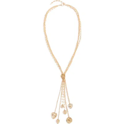 Saachi Knotted Tassel Charm Pendant Necklace In Gold
