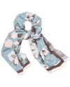 Saachi La Floraison Reversible Scarf In Blue
