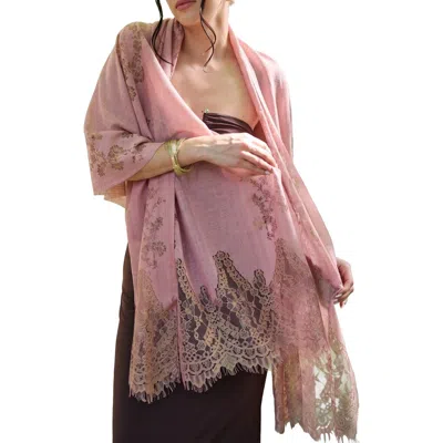 Saachi Lace Embellished Scarf In Multi