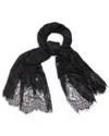 Saachi Lace Shimmer Scarf In Black