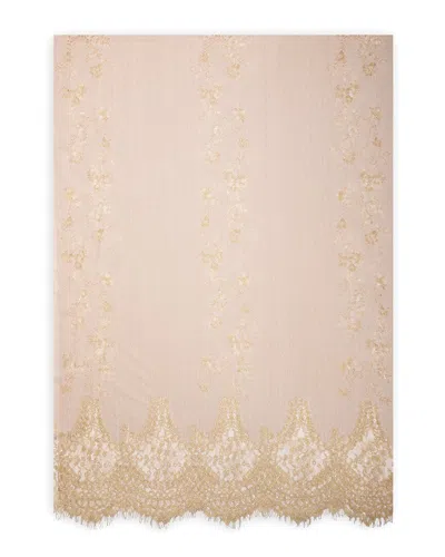 Saachi Lace Shimmer Scarf In Neutral