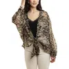 Saachi Leopard Print Balloon Sleeve Ruana In Black