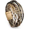 Saachi Leopard Print Layered Cord Bracelet In Multi