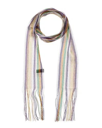 Saachi Lurex Stripe Skinny Scarf In Multi
