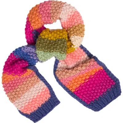 Saachi Mayflower Rainbow Knit Scarf In Multi