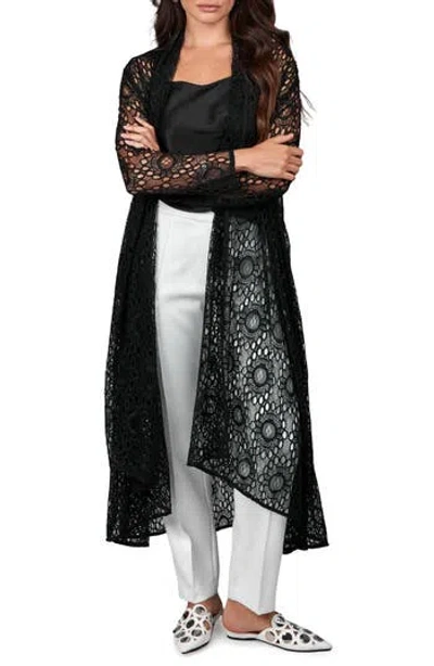 Saachi Medallion Lace Duster In Black