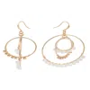 Saachi Men's Beaded Multi Hoop White Earrings In Gold