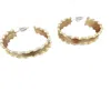 Saachi Men's Gold Scalloped Hoop Earrings
