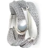 Saachi Mesh Twisted Plate Orb Bracelet In Metallic