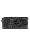 Saachi Midnight Suede Beaded Bracelet In Black
