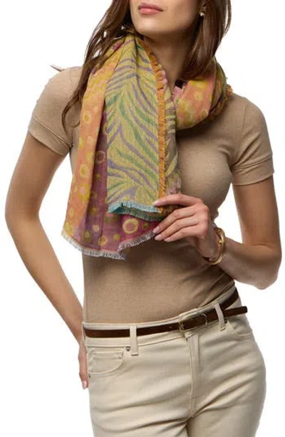 Saachi Mixed Animal Pattern Scarf In Neutral