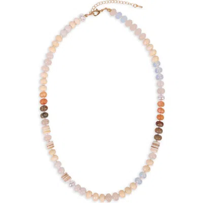 Saachi Mixed Bead Statement Necklace In Natural