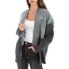 Saachi Mixed Media Denim Cardigan In Blue