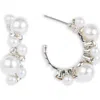 Saachi Mixed Pearl & Crystal Hoop Earrings In Metallic