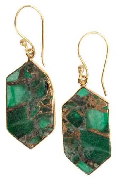 SAACHI SAACHI MOSAIC GEOMETRIC DROP EARRINGS