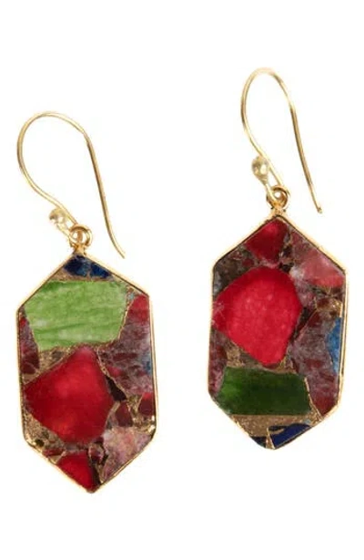 SAACHI SAACHI MOSAIC GEOMETRIC DROP EARRINGS